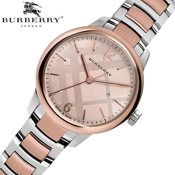 Burberry The Classic Rose Gold Dial Two Tone Steel Strap Watch for Women - BU10117