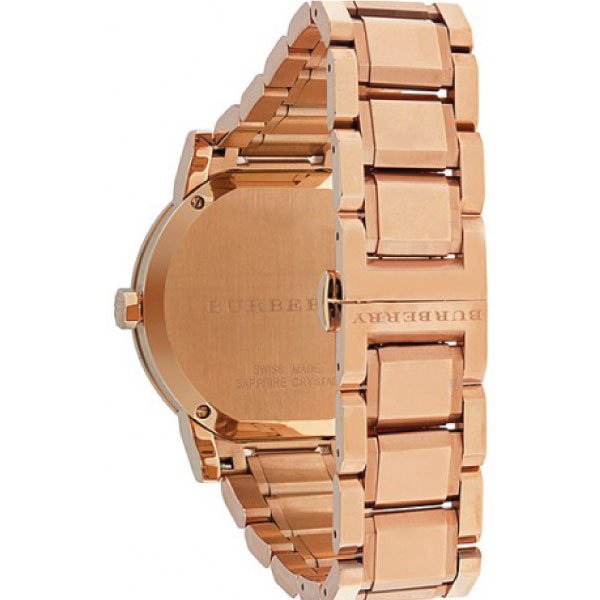 Burberry The City White Dial Rose Gold Steel Strap Watch for Women - BU9004