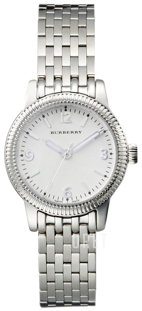 Burberry Utilitarian White Dial Silver Steel Strap Watch for Women - BU7856