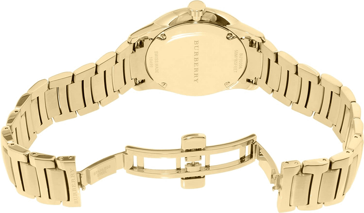 Burberry The Classic Gold Dial Gold Steel Strap Watch for Men - BU10006