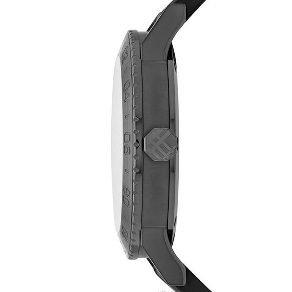 Burberry The Classic Round Horseferry Black Dial Black Leather Strap Watch for Men - BU10010