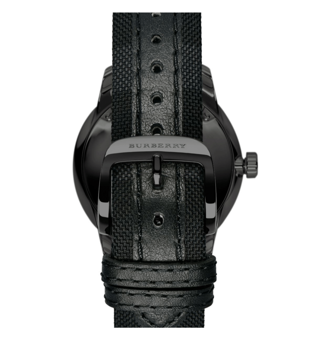 Burberry The Classic Round Horseferry Black Dial Black Leather Strap Watch for Men - BU10010