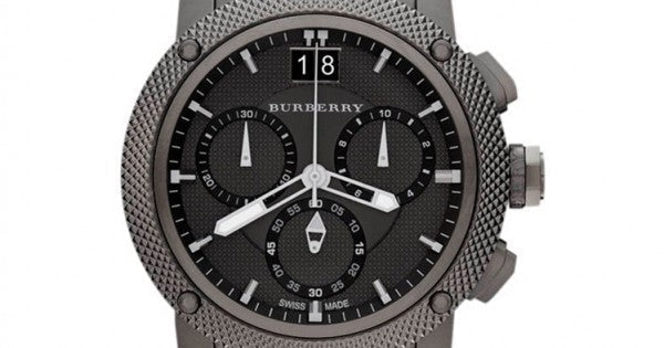 Burberry Endurance Chronograph Quartz Black Dial Black Steel Strap Watch For Men - BU9801