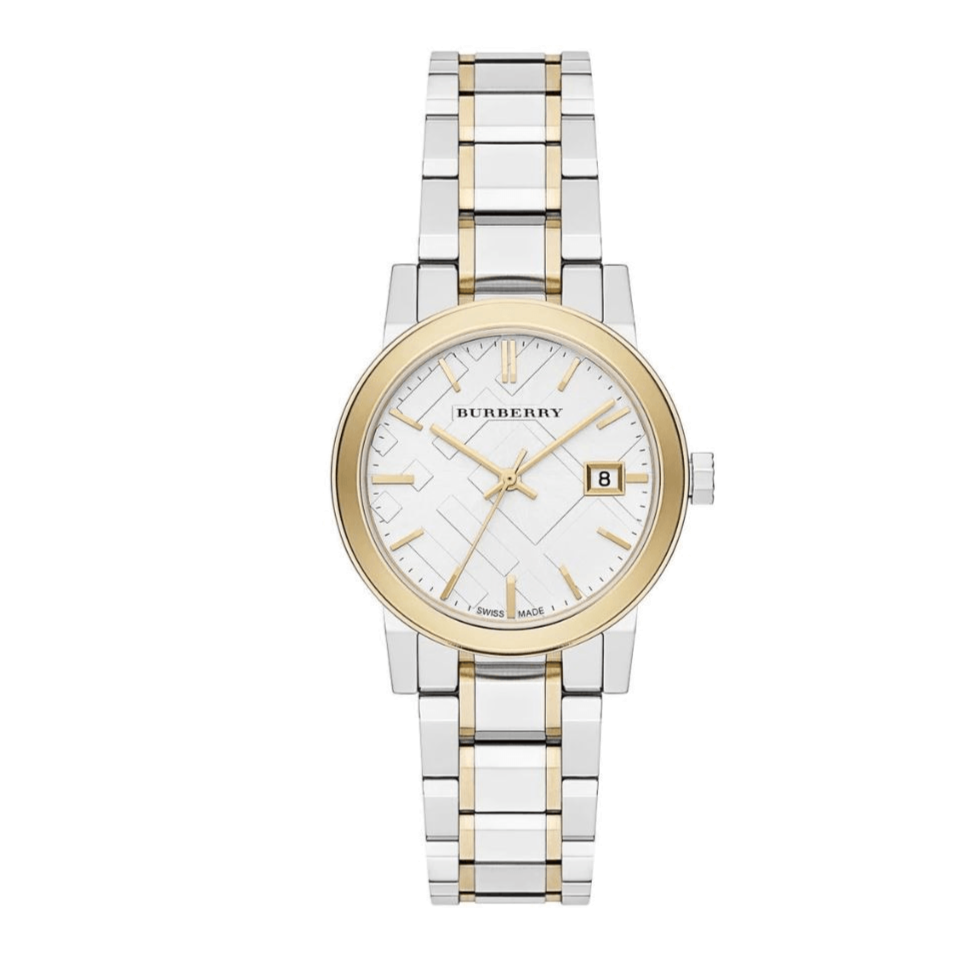 Burberry The City Silver Dial Two Tone Steel Strap Watch for Women - BU9217