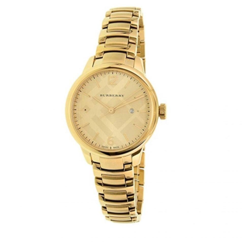 Burberry The Classic Champagne Gold Dial Gold Steel Strap Watch for Women - BU10109