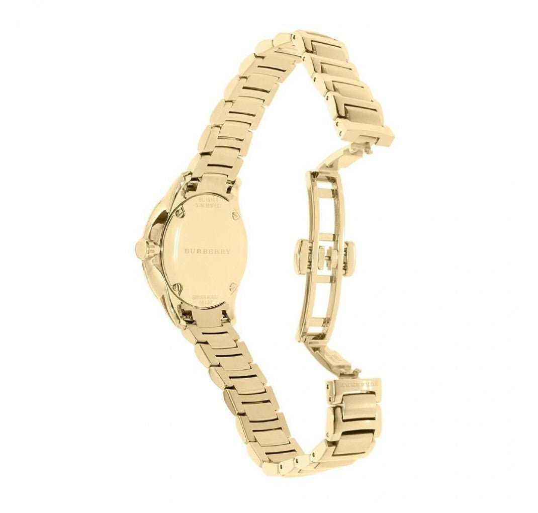 Burberry The Classic Champagne Gold Dial Gold Steel Strap Watch for Women - BU10109