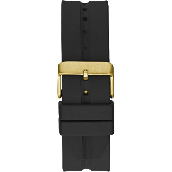 Guess Leo Multifunction Black Dial Black Silicone Strap Watch For Men - GW0637G2