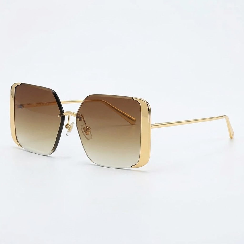 Louis Vuitton Women Square Frame Satin Yellow Sunglasses