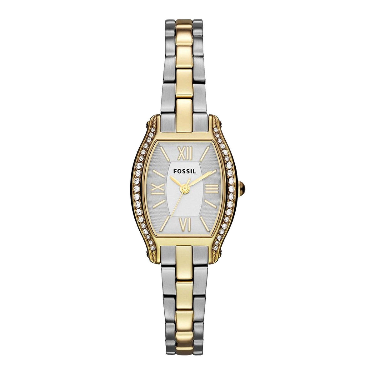 Fossil Molly Silver Dial Two Tone Steel Strap Watch for Women - ES3287
