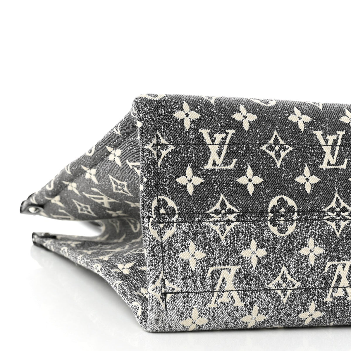Louis Vuitton Jacquard Denim OnTheGo MM Tote Bag - Black White