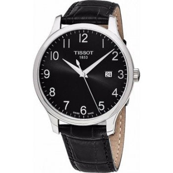 Tissot T Classic Tradition Black Dial Black Leather Strap Watch For Men - T063.610.16.052.00