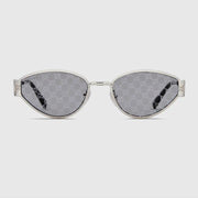 Gucci Women Geometrical Frame Grey Sunglasses