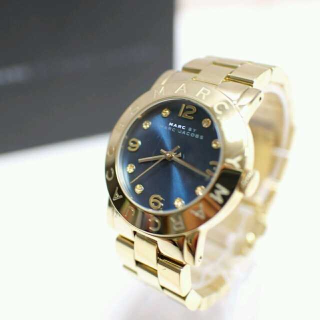Marc Jacobs Amy Green Dial Gold Steel Strap Watch for Women - MBM8619