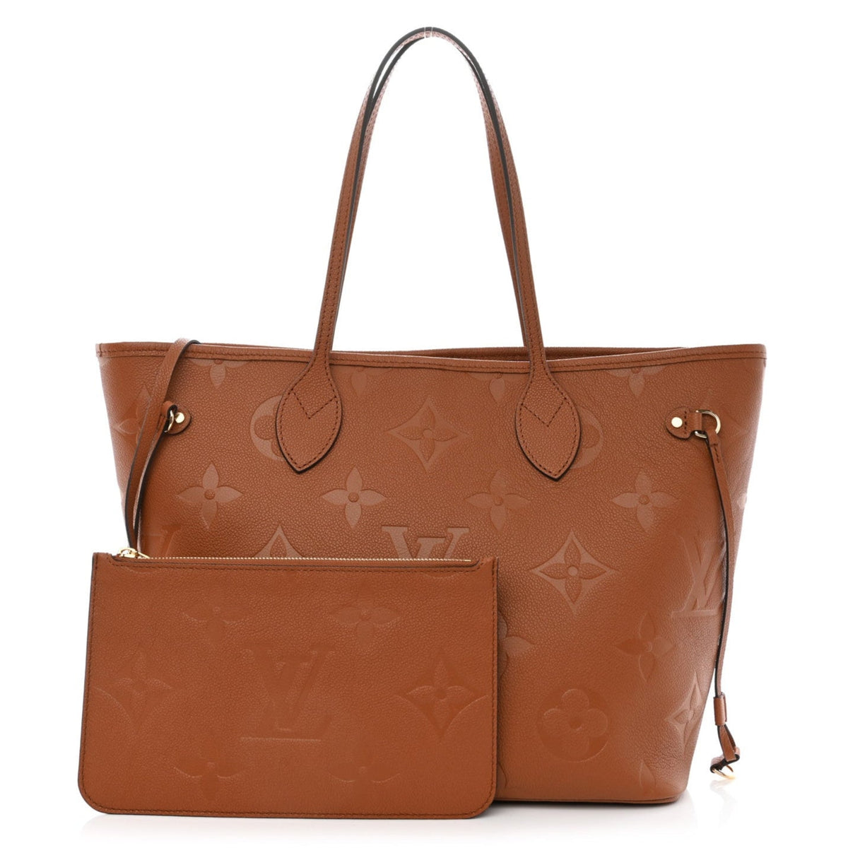 Louis Vuitton Empreinte Monogram Giant Neverfull MM Tote Bag - Cognac