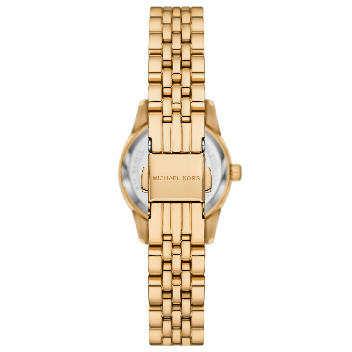 Michael Kors Lexington Three-Hand Blue Dial Gold Steel Strap Watch for Women - MK4802
