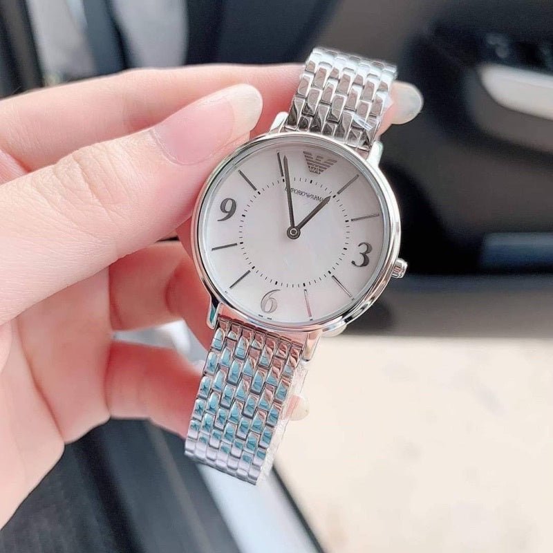 Emporio Armani Kappa Mother of Pearl Dial Silver Steel Watch For Women - AR2507