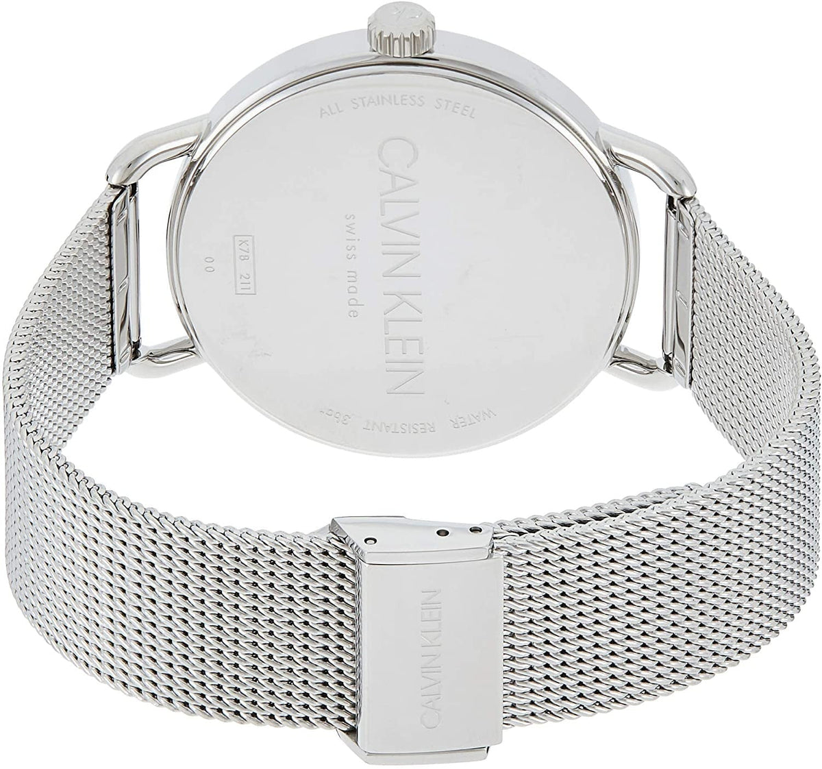 Calvin Klein City Chronograph White Dial Silver Mesh Bracelet Watch for Men - K2G27126