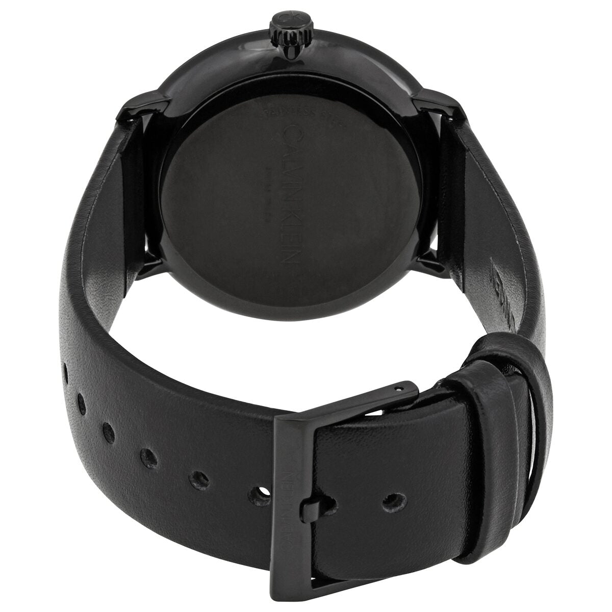 Calvin Klein High Noon Quartz Black Dial Black Leather Strap Watch for Men - K8M214CB