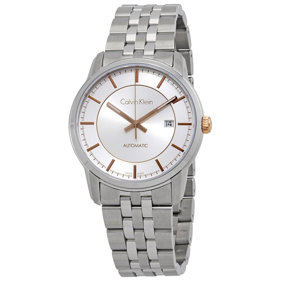 Calvin Klein Infinity Silver Dial Silver Steel Strap Watch for Men - K5S34B46
