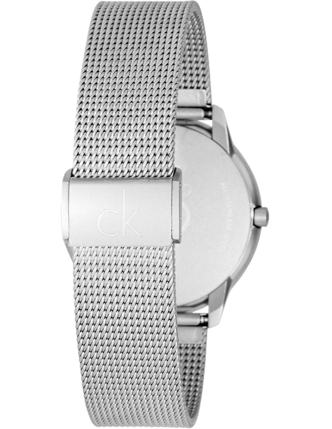 Calvin Klein Minimal Silver Dial Silver Mesh Bracelet Watch for Men - K3M21126