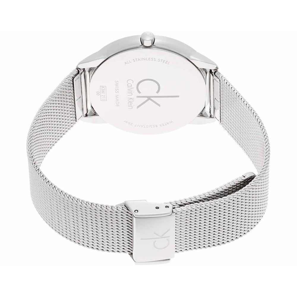 Calvin Klein Minimal Silver Dial Silver Mesh Bracelet Watch for Men - K3M2112Z