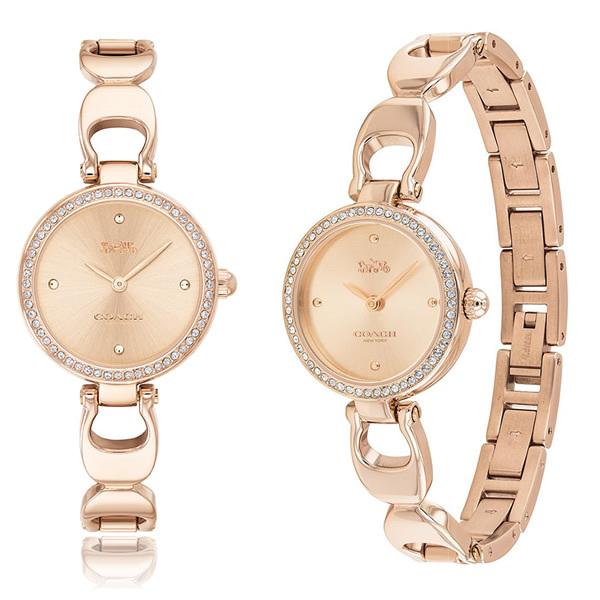 Coach Park Signature Rose Gold Dial Rose Gold Steel Strap Watch for Women - 14503172