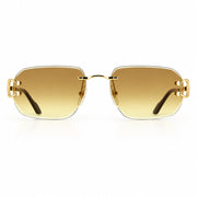 Cartier Premiere de Cartier Unisex 
Rimless Rectangular Gold/Brown Gradient Sunglasses 