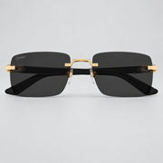 Cartier Signature Men Rimless Square Black Sunglasses