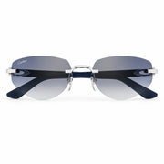  Cartier C Décor Geometric Frame Blue Sunglasses 