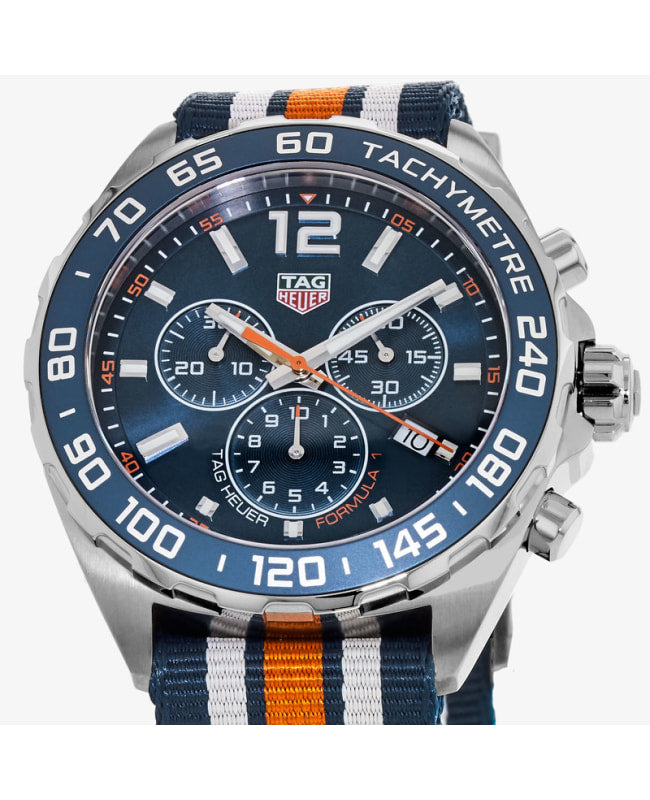 Tag Heuer Formula 1 Chronograph 43mm Blue Dial NATO Strap Watch for Men - CAZ1014.FC8196