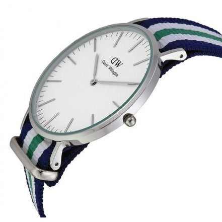 Daniel Wellington Classic Nottingham White Dial Two Tone NATO Strap Watch For Men - 0208DW