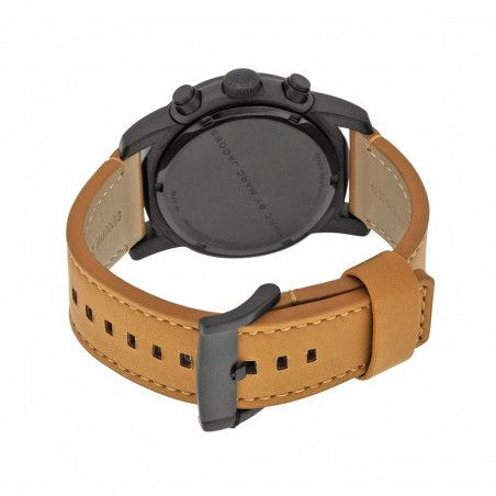Marc Jacobs Larry Chronograph Black Dial Brown Leather Strap Watch for Men - MBM5053