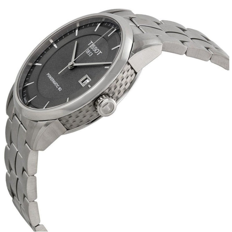 Tissot Luxury Powermatic 80 Grey Dial Silver Steel Strap Watch for Men - T086.407.11.061.00