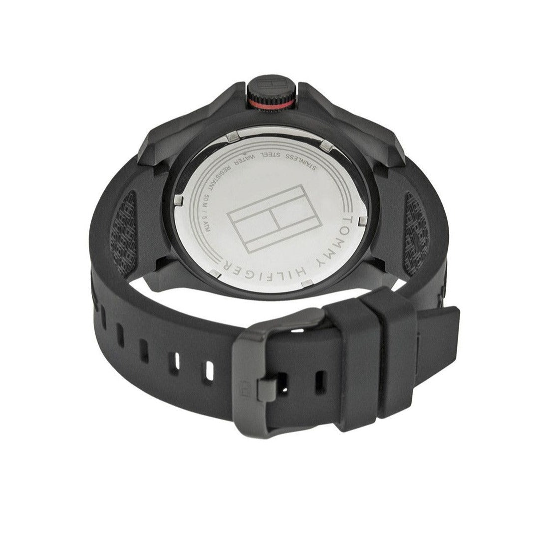 Tommy Hilfiger Windsurf Black Dial Black Rubber Strap Watch for Men- 1791114
