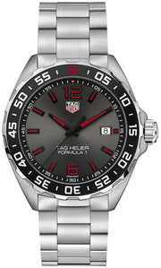 Tag Heuer Formula 1 Quartz Anthracite Dial Silver Steel Strap Watch for Men - WAZ1018.BA0842