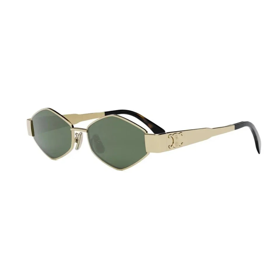 Celine CL40254 30N Triomphe Geometric Metal Gold Sunglasses