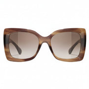Chanel Women Square Tortoise Gradient Brown Sunglasses