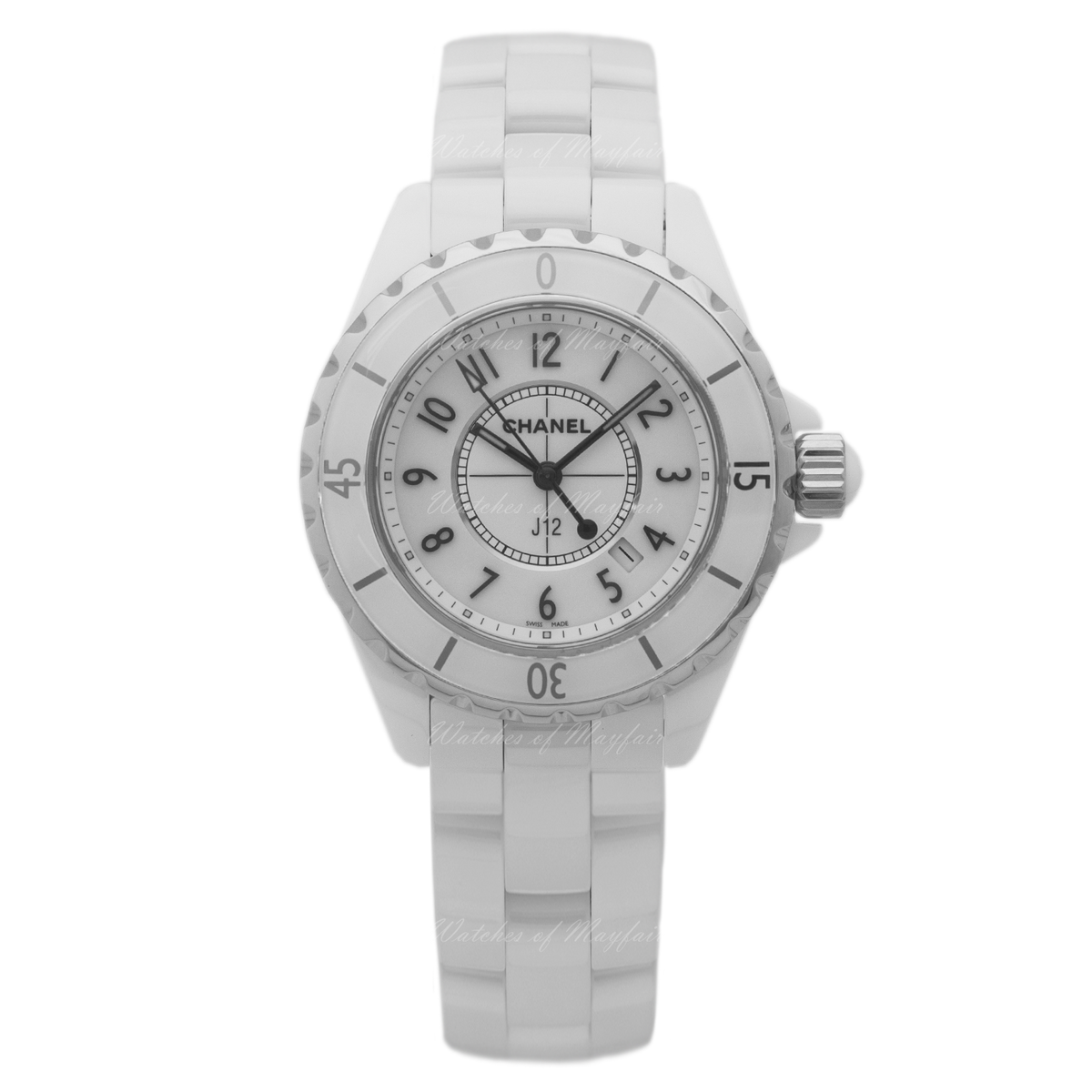 Chanel J12 Ceramic White Dial White Steel Strap Watch for Women - J12 H0968