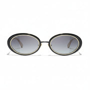 Chanel Women Oval Gold Black Gradient Sunglasses