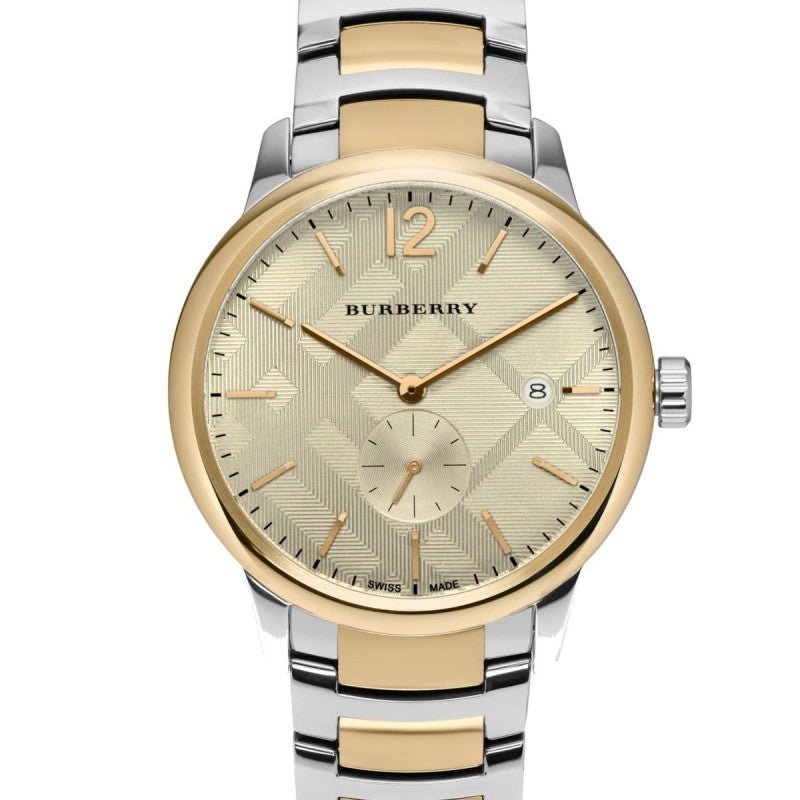 Burberry The Classic Gold Dial Two Tone Steel Strap Watch for Men - BU10011