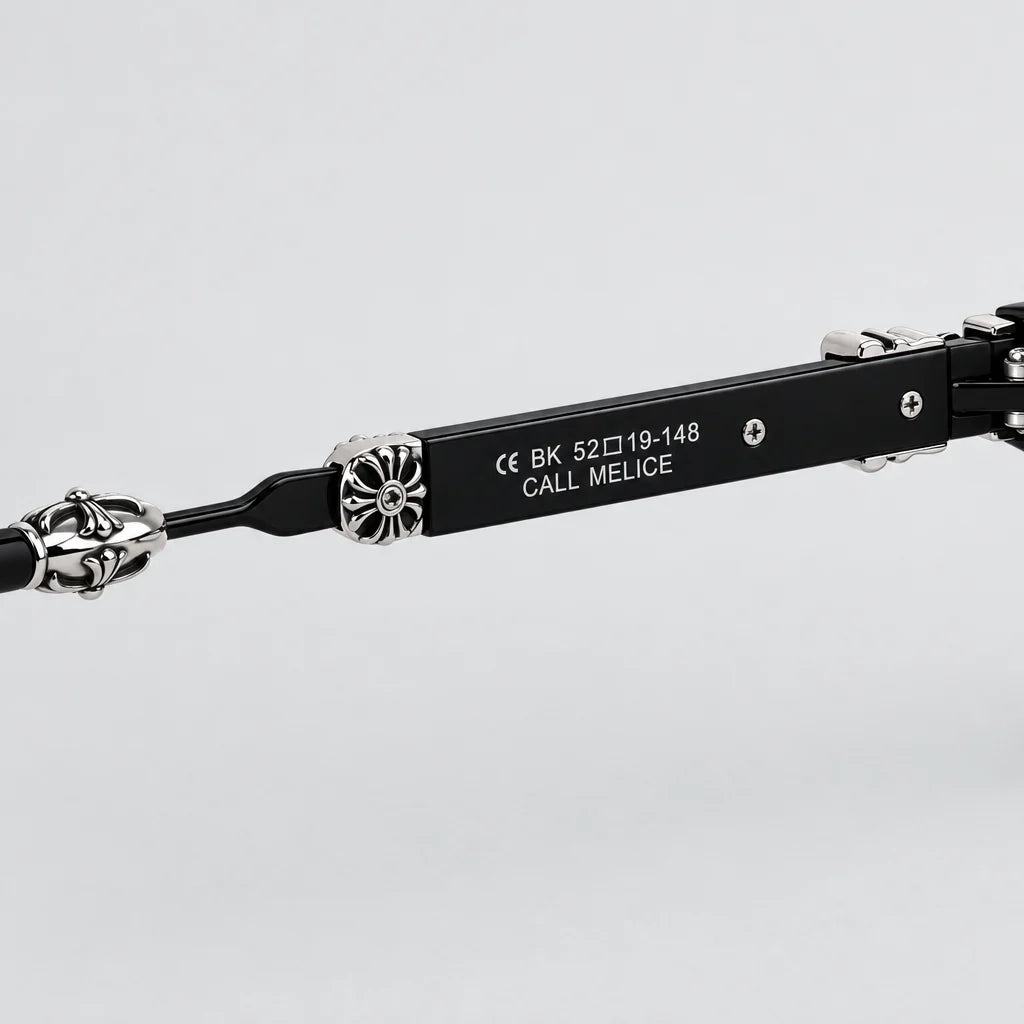 Chrome Hearts Call Melice 1141 Unisex Matte Black Square Rectangular Optical Glasses