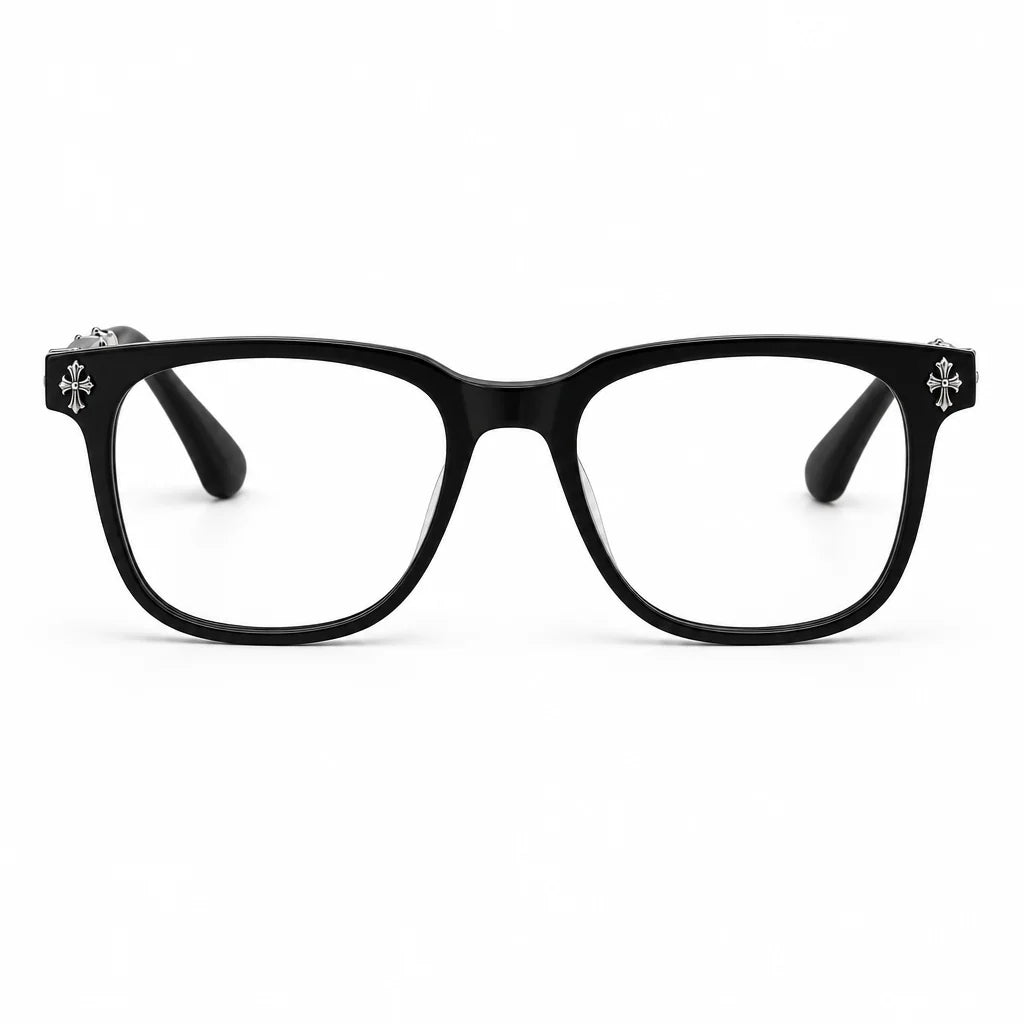 Chrome Hearts Call Melice 1141 Unisex Matte Black Square Rectangular Optical Glasses