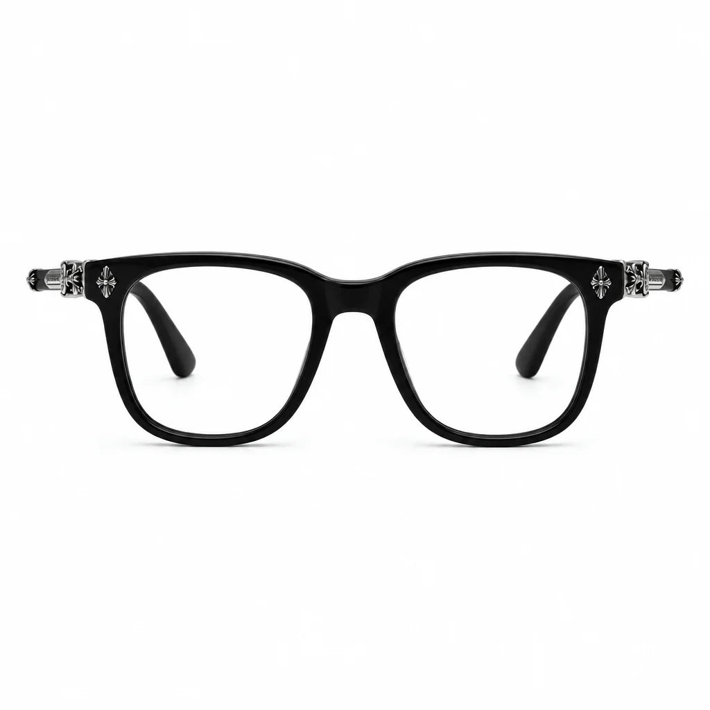 Chrome Hearts Call Melice 1141 Unisex Matte Black Square Rectangular Optical Glasses