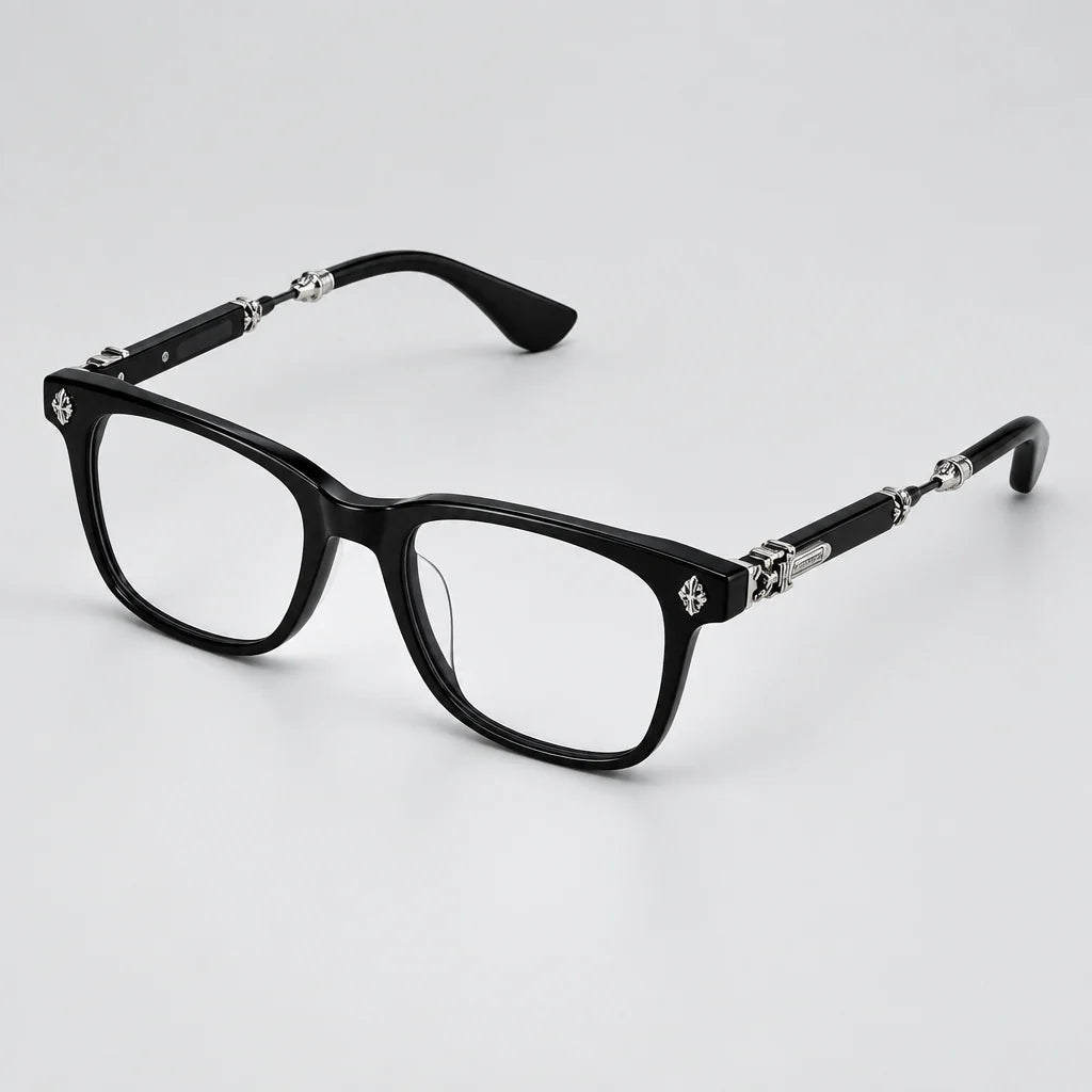 Chrome Hearts Call Melice 1141 Unisex Matte Black Square Rectangular Optical Glasses
