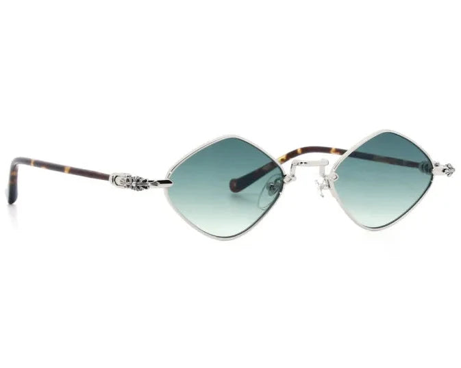 Chrome Hearts Diamond Dog 2153 Unisex Silver & Tortoiseshell Diamond Sunglasses