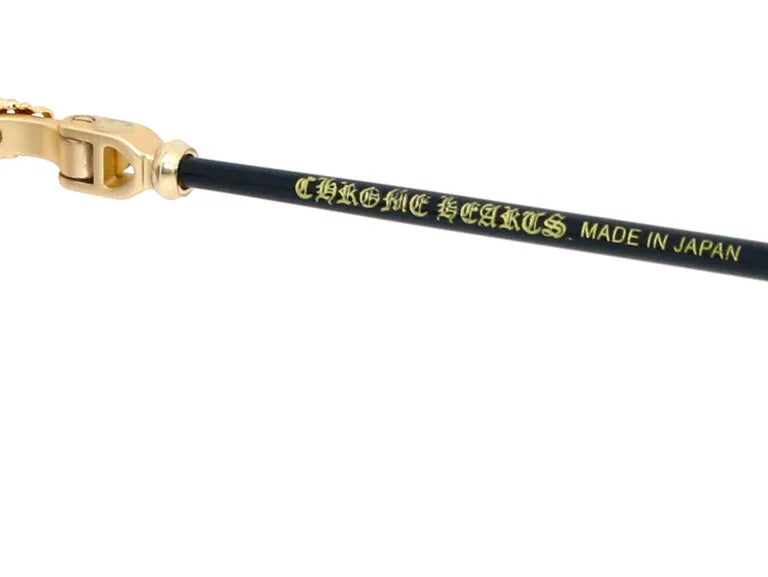 Chrome Hearts Diamond Dog 2155 Unisex Gold & Black Diamond Sunglasses