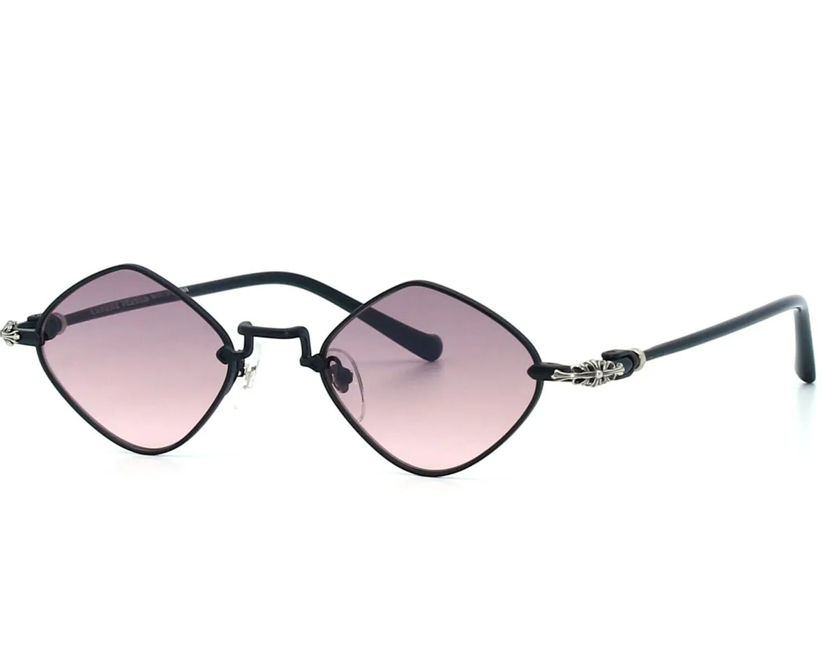 Chrome Hearts Diamond Dog 2158 Unisex Black & Burgundy Diamond Sunglasses