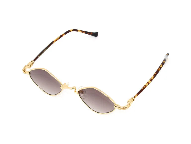 Chrome Hearts Diamond Dog 2157 Unisex Gold & Tortoiseshell Diamond Sunglasses