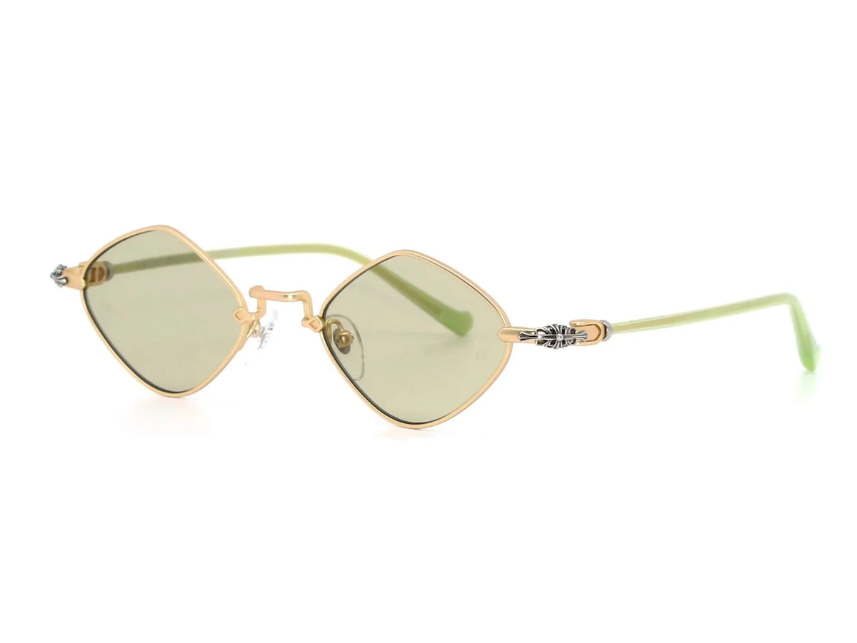 Chrome Hearts Diamond Dog 2156 Unisex Matte Green & Gold Diamond Sunglasses