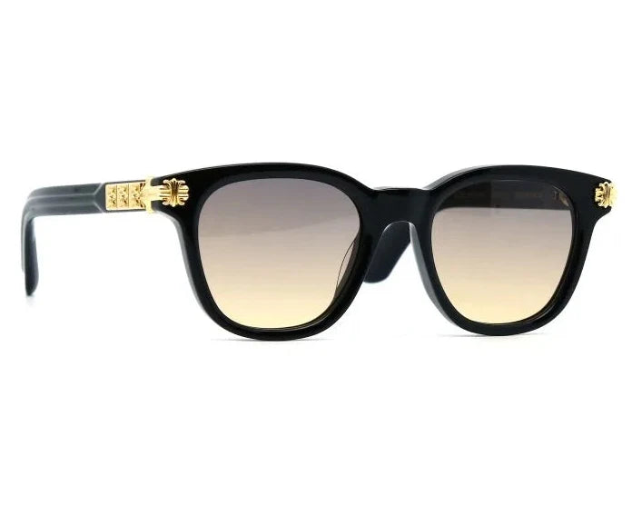 Chrome Hearts Smoke Show 3358 Unisex Gold & Black Gothic Round Rectangular Sunglasses